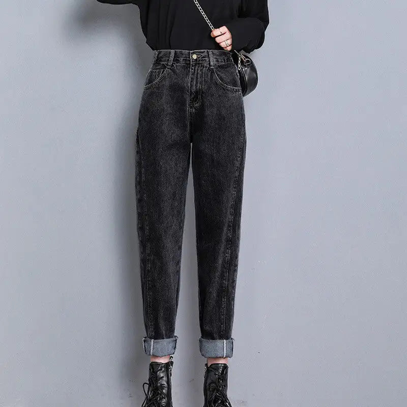 Temperament Stretch Jeans Women Fall and Winter High Waist Was Thin Beyond Trends Hub
