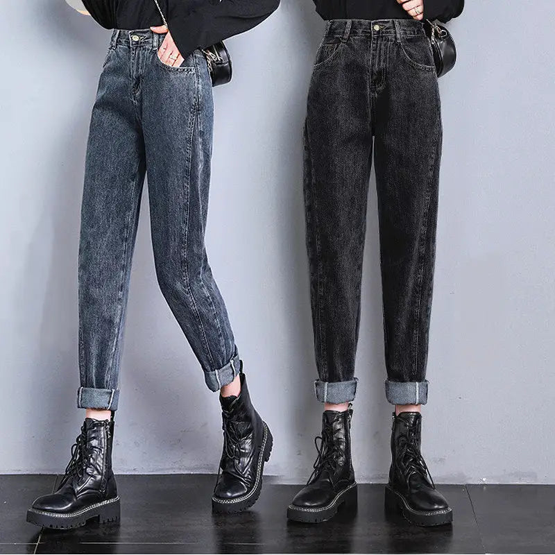 Temperament Stretch Jeans Women Fall and Winter High Waist Was Thin Beyond Trends Hub