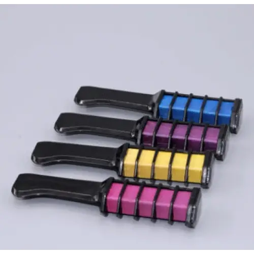 Temporary Mini Disposable Crayons Hair Color Dyeing Mascara Dye Chalk Box With Brush - Yellow