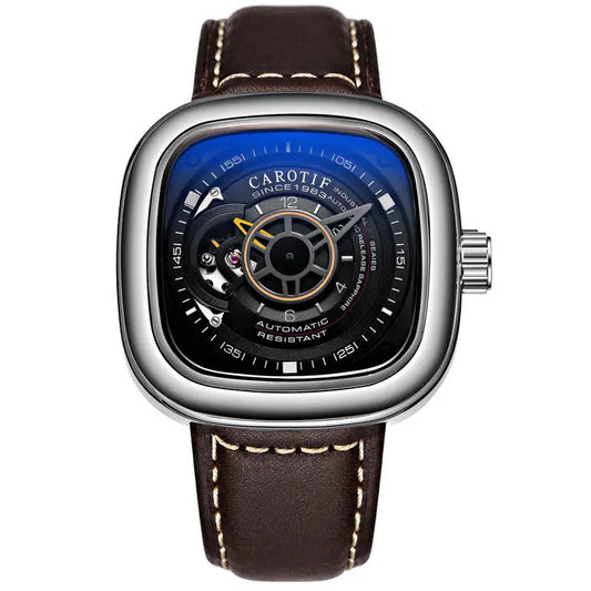The hot blast dunk watch fashion automatic mechanical watches Mens hollow square dial watch - Beyond Trends Hub 