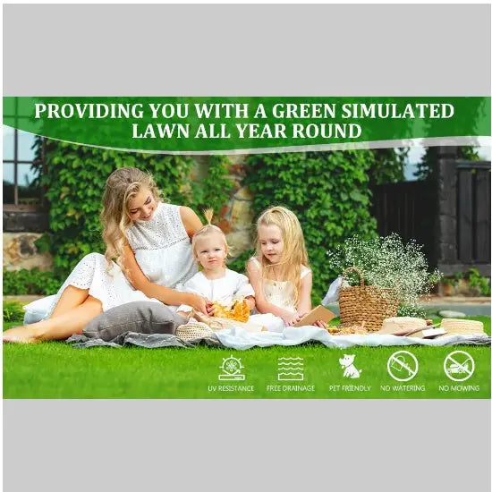 Thick Realistic Fake Grass Roll Decor Patio Balcony Garden Lawn - 5