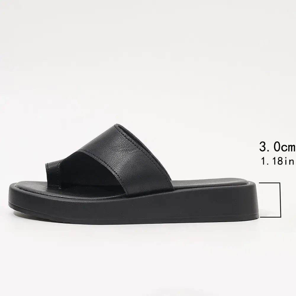 Thick-soled Clip Toe Flat Slippers Outdoor Summer Casual Solid Color Slides Shoes For Women Beyond Trends Hub