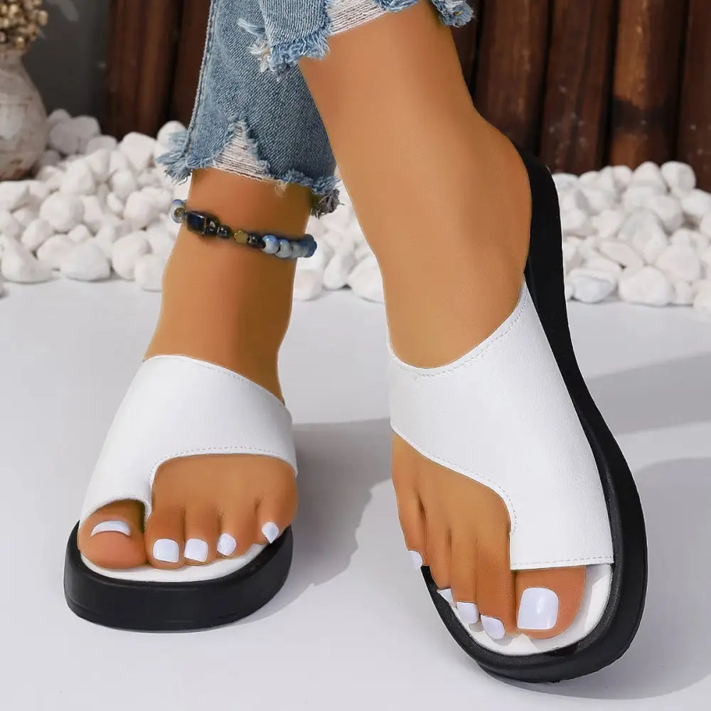 Thick-soled Clip Toe Flat Slippers Outdoor Summer Casual Solid Color Slides Shoes For Women Beyond Trends Hub