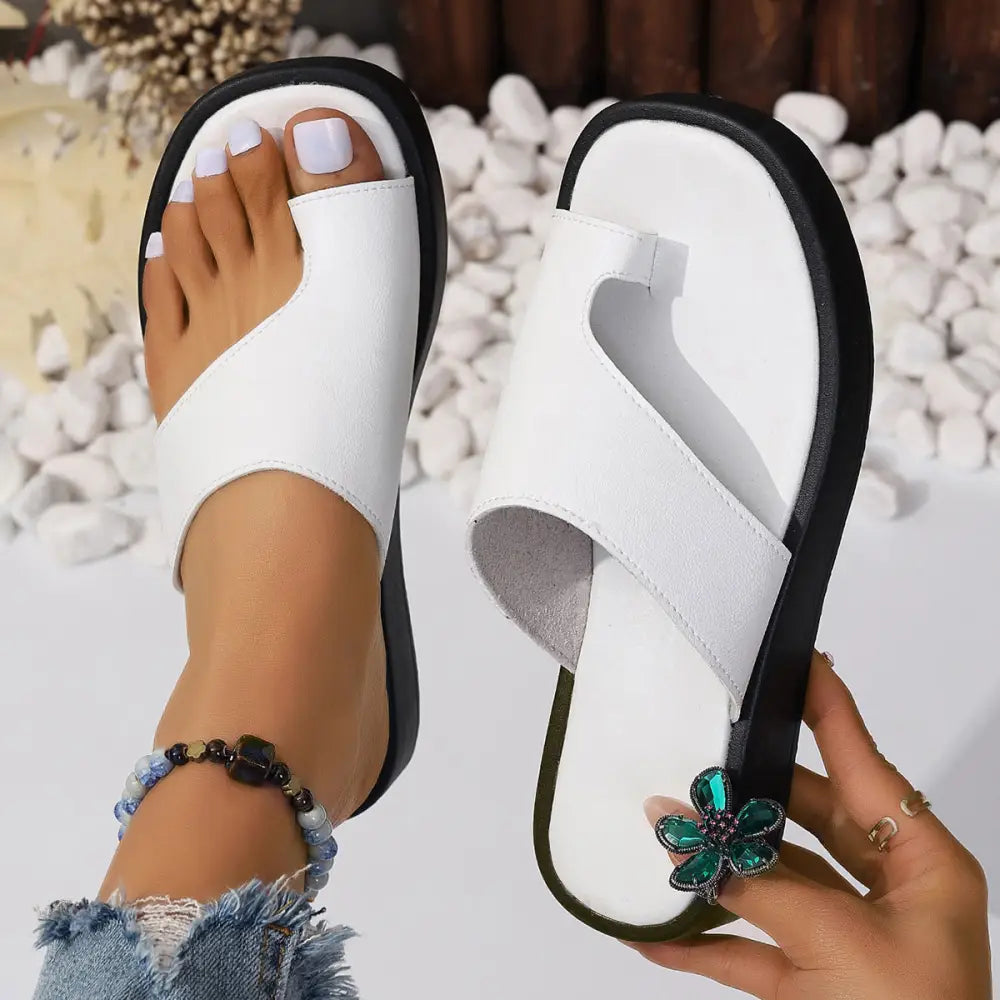 Thick-soled Clip Toe Flat Slippers Outdoor Summer Casual Solid Color Slides Shoes For Women Beyond Trends Hub