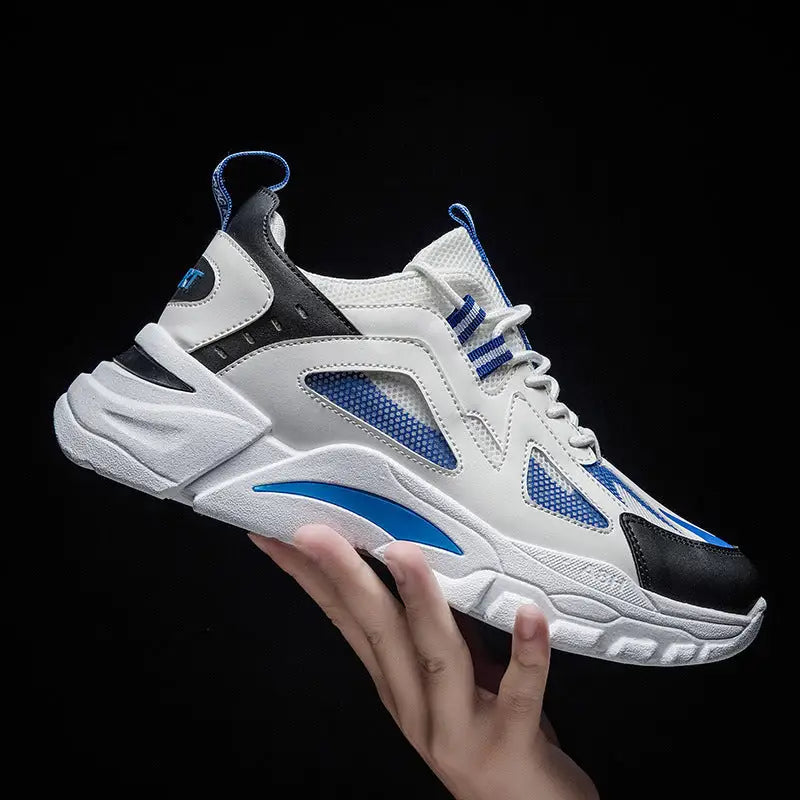 Thick-soled Daddy Shoes Leisure Travel - White blue / 39