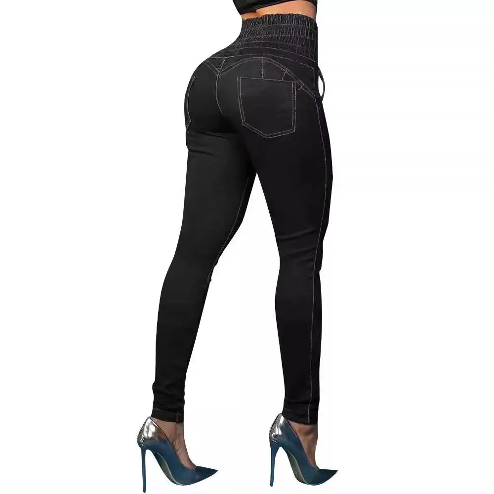 Tied Slim Fit Skinny Jeans Women's High Waist Hip Lift Trousers Beyond Trends Hub