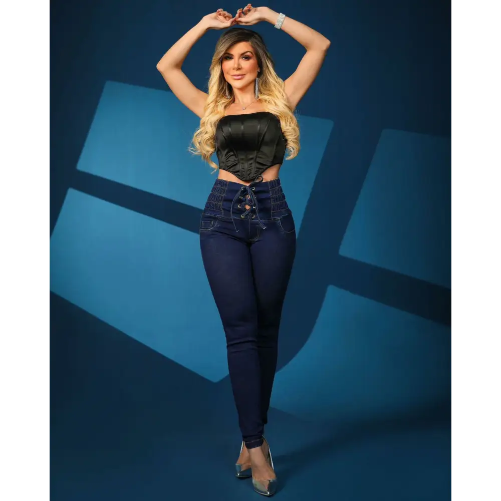 Tied Slim Fit Skinny Jeans Women's High Waist Hip Lift Trousers Beyond Trends Hub