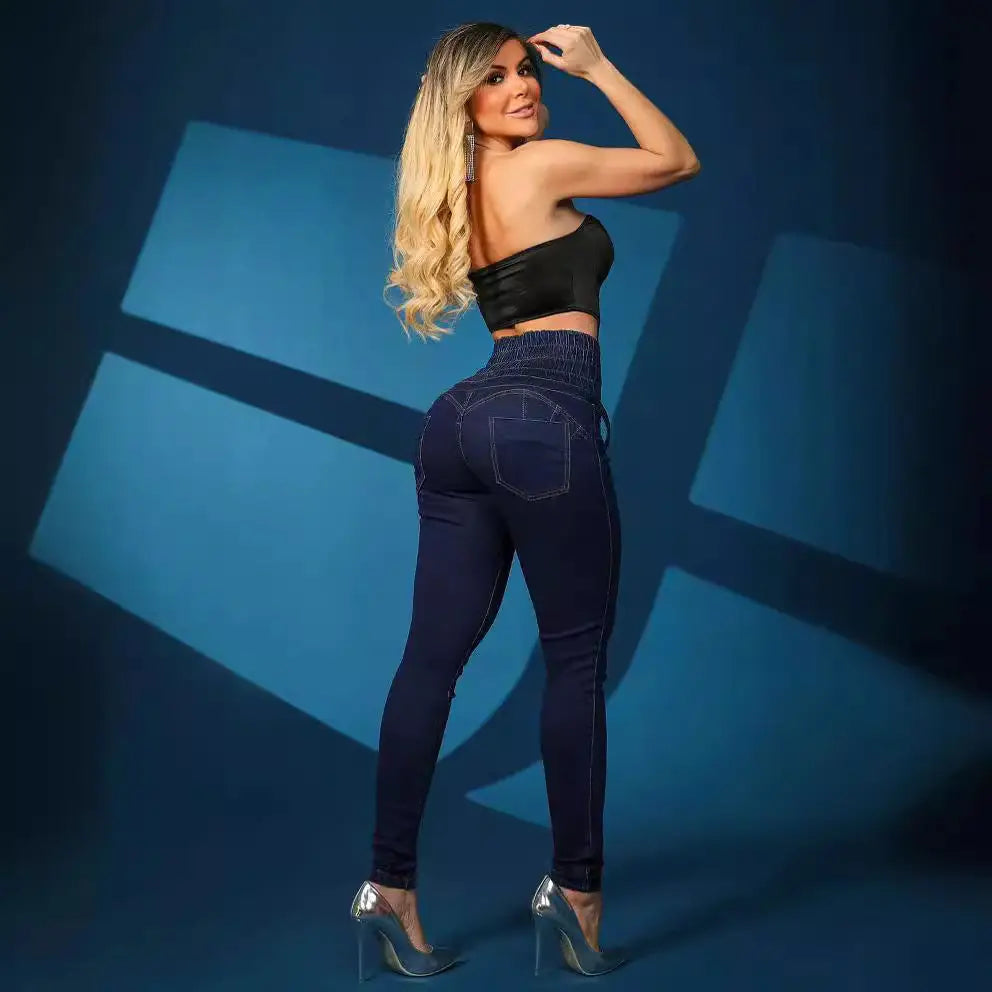 Tied Slim Fit Skinny Jeans Women's High Waist Hip Lift Trousers Beyond Trends Hub