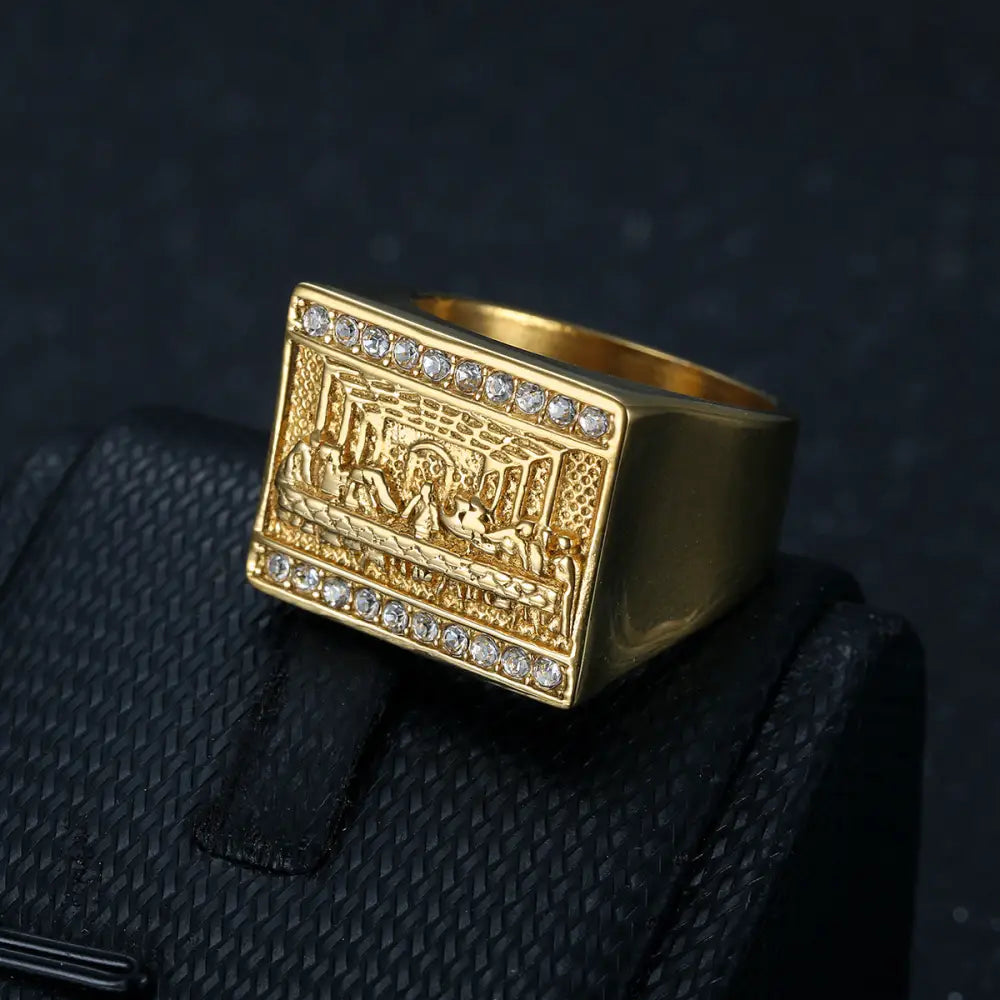 Titanium Steel Gold Plated Men’s Ring
