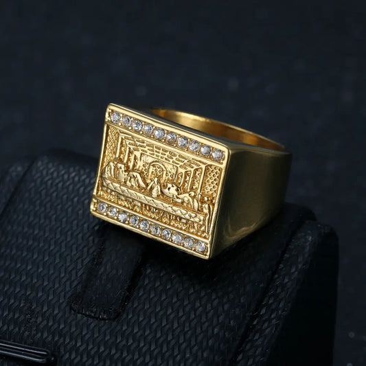 Titanium Steel Gold Plated Men’s Ring