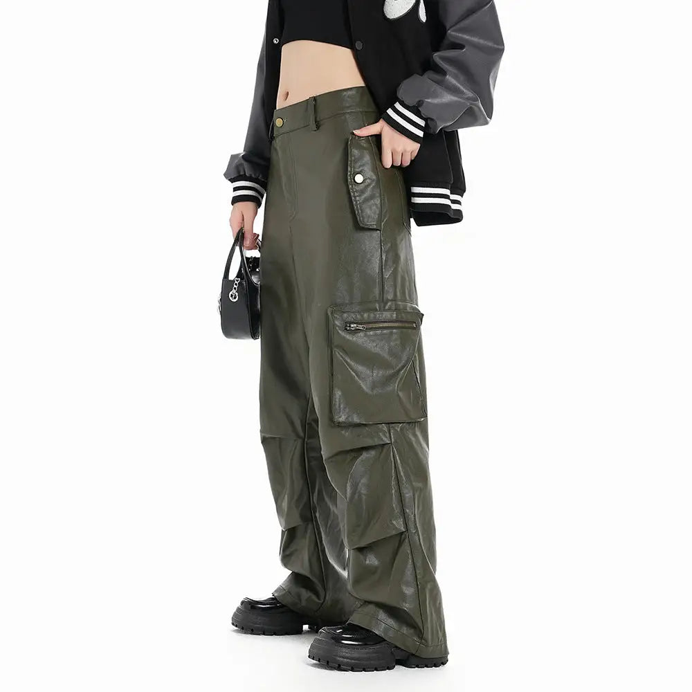 Tooling PU Leather Trousers For Men And Women
