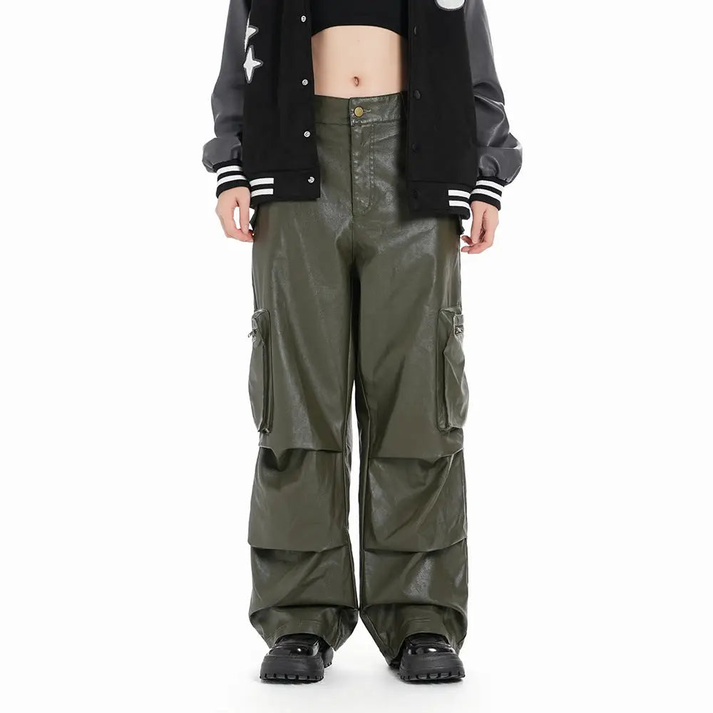 Tooling PU Leather Trousers For Men And Women