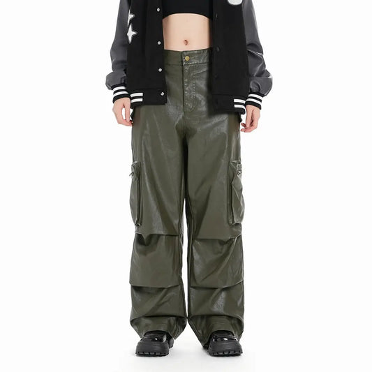 Tooling PU Leather Trousers For Men And Women