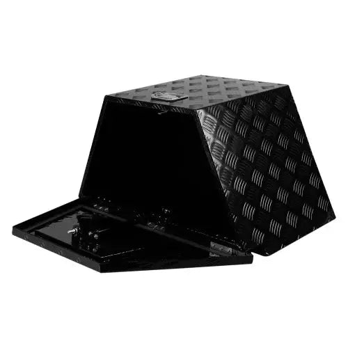Trailer Tongue Box Aluminum Alloy Diamond Plate Tongue Box Tool Chest Heavy Duty Trailer Box Storage With Lock And Keys