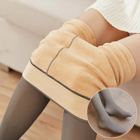 Translucent Plus Size Leggings Fleece Lined Tights Fall And Winter Warm Fleece Pantyhose Women Fleece Lined Pantyhose Thermal Winter Tights Beyond Trends Hub