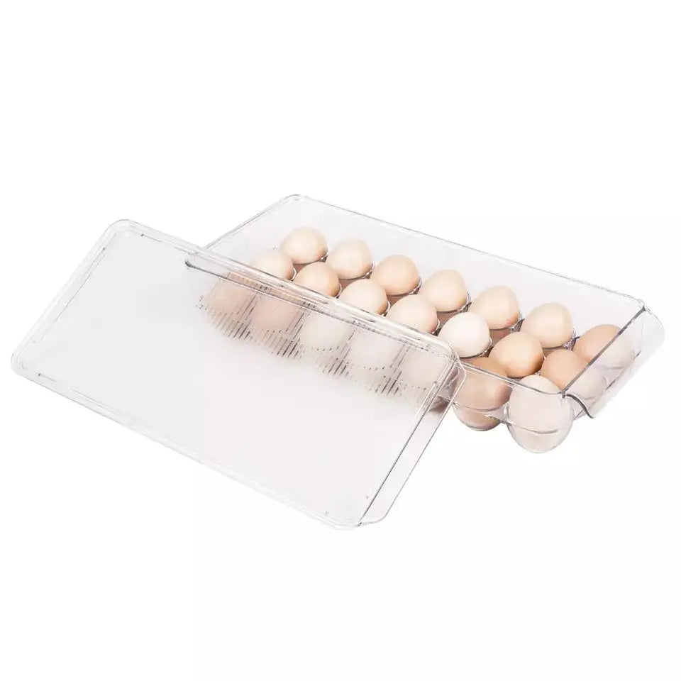 Transparent 21 Grids Refrigerator Egg Holder Box With Lid Kitchen Freshness Separated Storage Food Savers Tray Egg Beyond Trends Hub