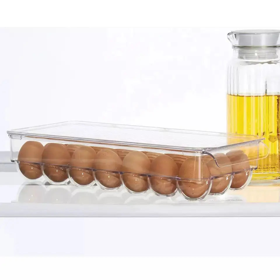 Transparent 21 Grids Refrigerator Egg Holder Box With Lid Kitchen Freshness Separated Storage Food Savers Tray Egg Beyond Trends Hub
