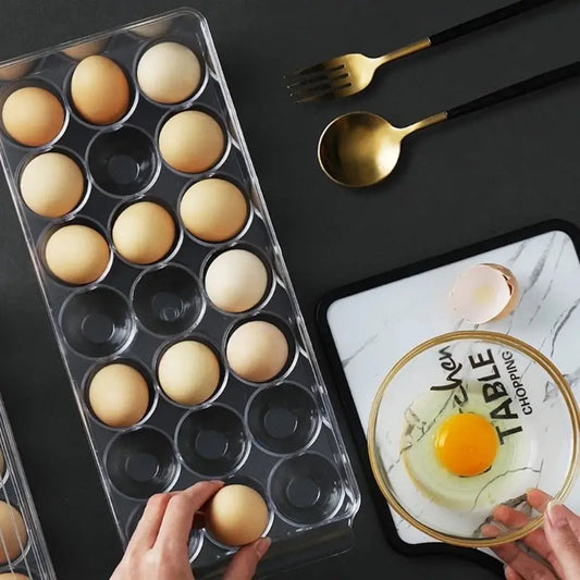 Transparent 21 Grids Refrigerator Egg Holder Box With Lid Kitchen Freshness Separated Storage Food Savers Tray Egg Beyond Trends Hub