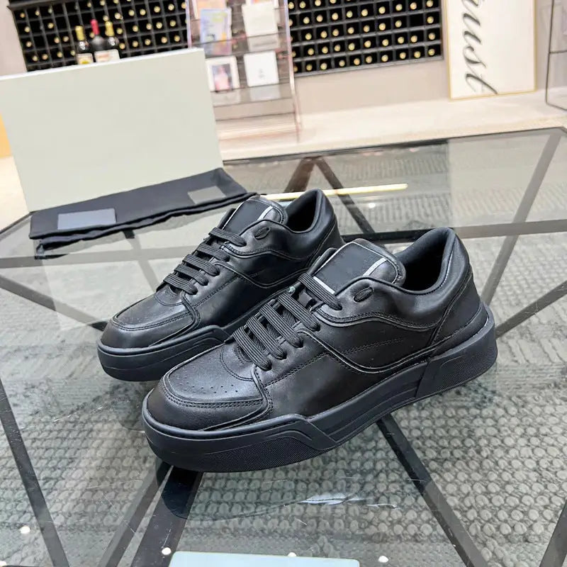 Trendy Breathable Leather Casual Men's  Top Layer Cowhide Winter Lace-up Fashion Sneakers Comfortable Beyond Trends Hub