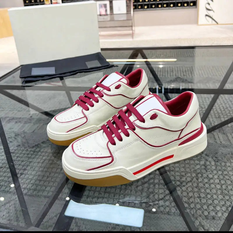 Trendy Breathable Leather Casual Men's  Top Layer Cowhide Winter Lace-up Fashion Sneakers Comfortable Beyond Trends Hub
