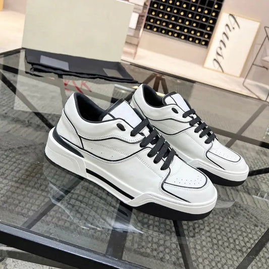 Trendy Breathable Leather Casual Men's  Top Layer Cowhide Winter Lace-up Fashion Sneakers Comfortable Beyond Trends Hub