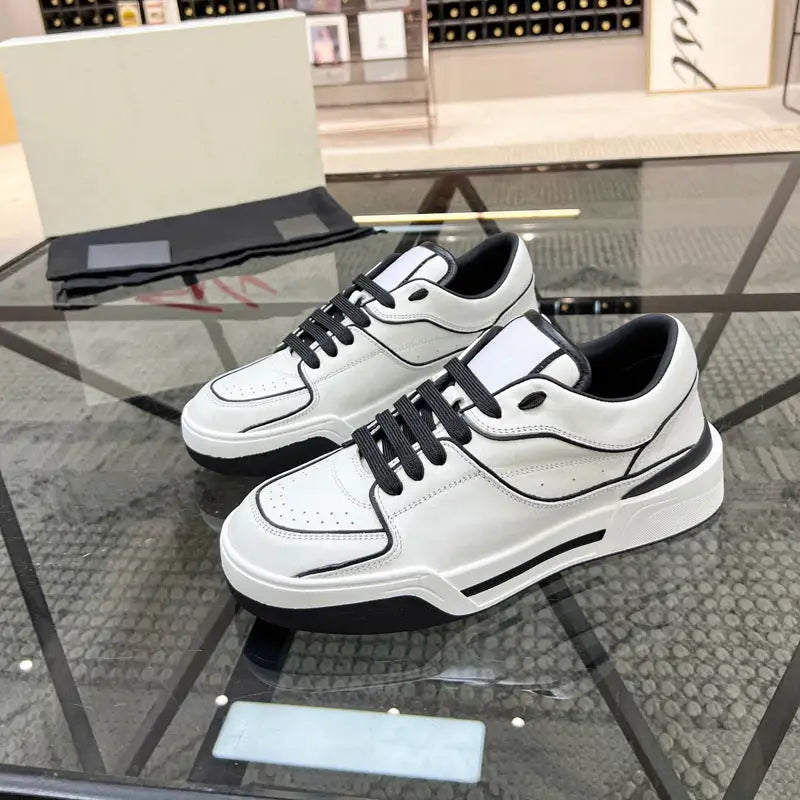 Trendy Breathable Leather Casual Men's  Top Layer Cowhide Winter Lace-up Fashion Sneakers Comfortable Beyond Trends Hub