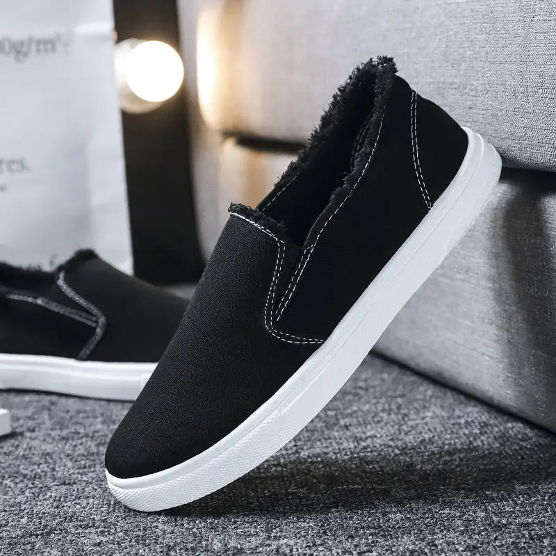 Trendy Canvas Shoes A Pedal Lazy Shoes - Black / 39