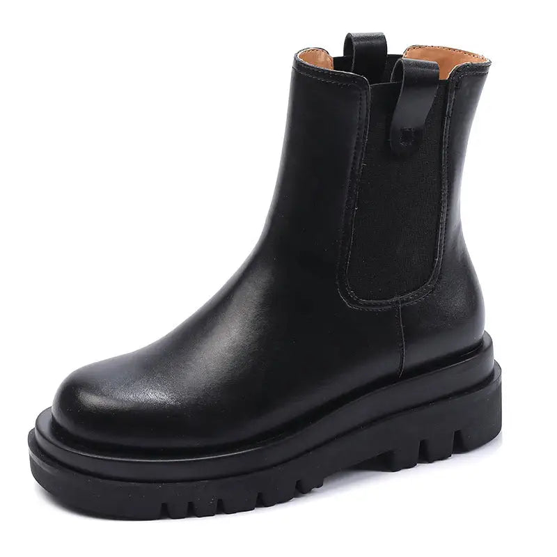 Trendy elastic women’s shoes slim leather ladies Martin boots - S7122 / 38