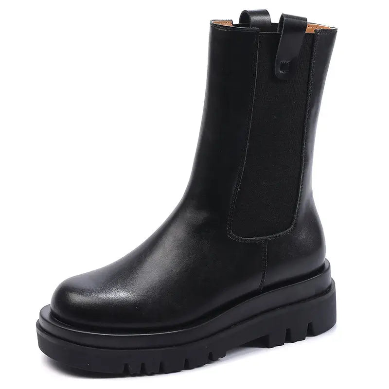 Trendy elastic women’s shoes slim leather ladies Martin boots - S7132 / 39
