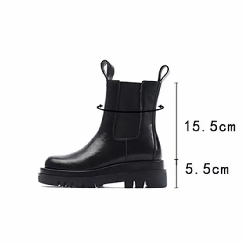 Trendy elastic women’s shoes slim leather ladies Martin boots - S790 / 38