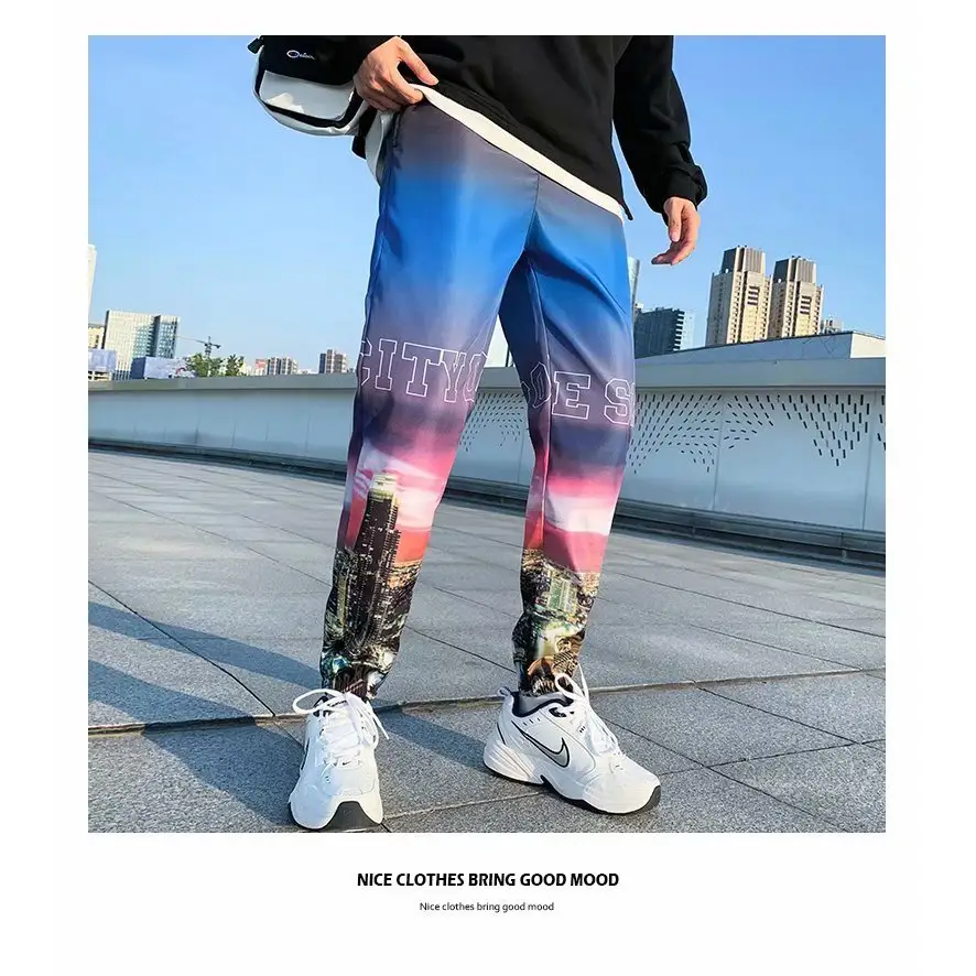 Trendy Gradient Color Trousers Men