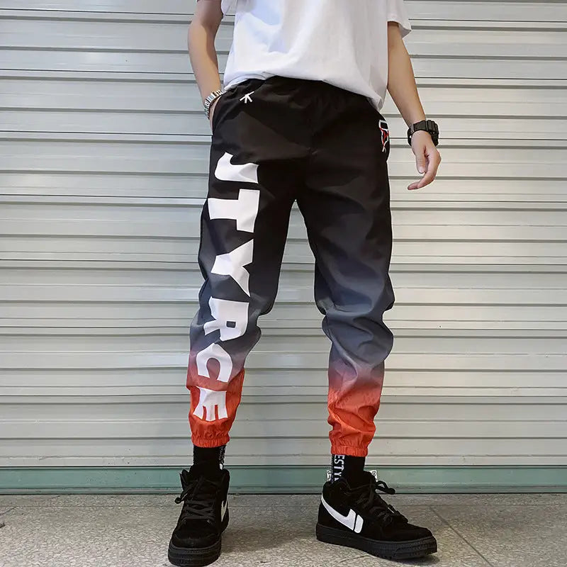 Trendy Gradient Color Trousers Men - Black K42 / S