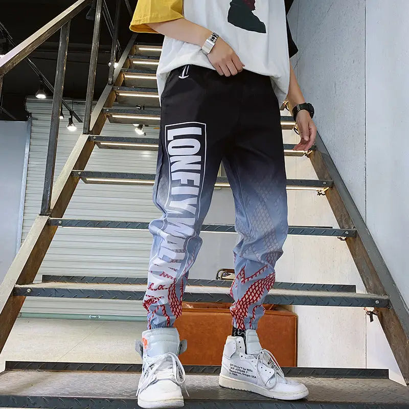 Trendy Gradient Color Trousers Men - Black K43 / S