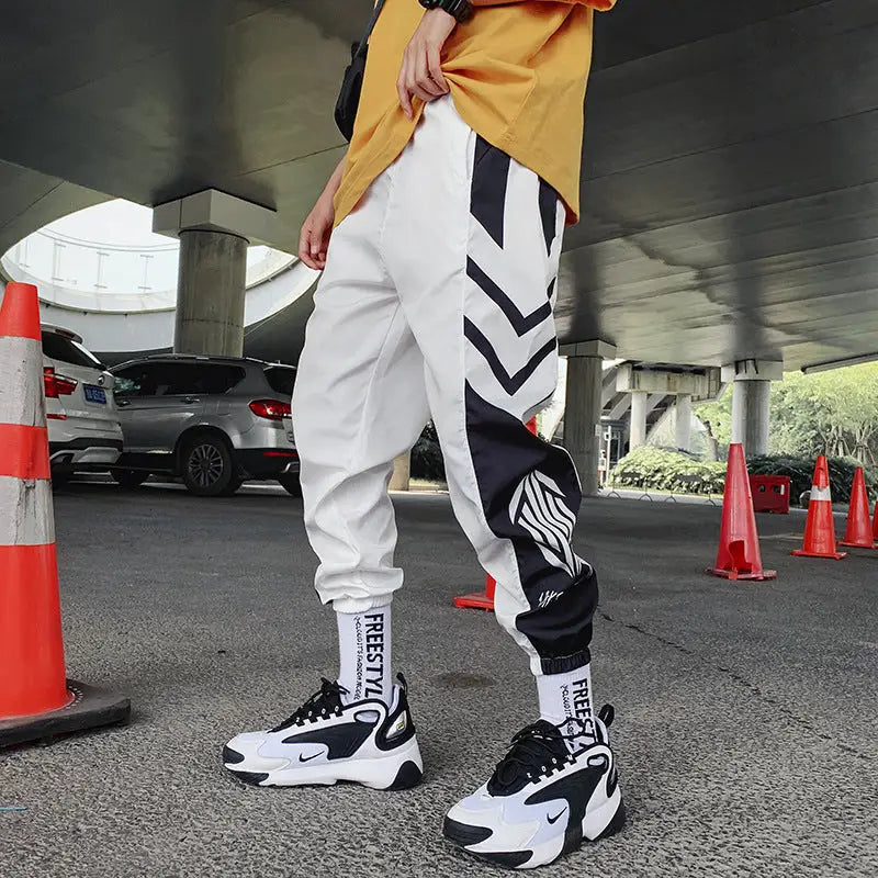 Trendy Gradient Color Trousers Men - White K05 / S