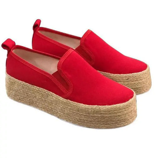 Trifle Sole Hemp Rope Canvas Shoes - Red / 42