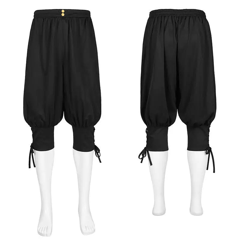 Trousers Ankle Strap Casual Pants Men - Bloomers Black / S