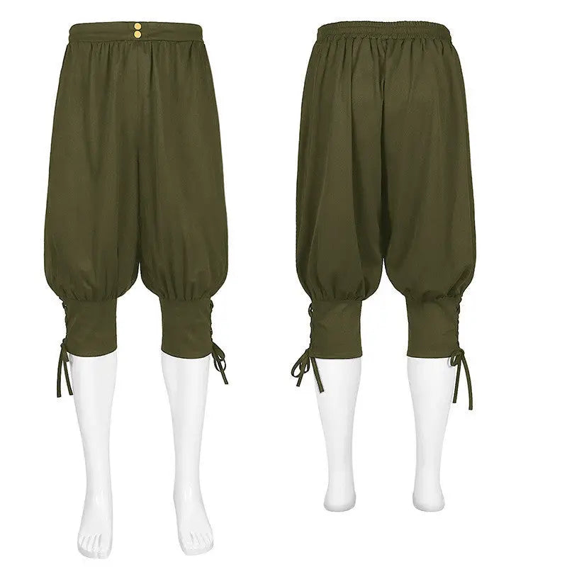 Trousers Ankle Strap Casual Pants Men - Bloomers Green / S
