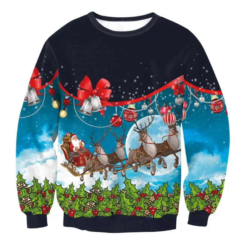 UGLY CHRISTMAS SWEATER Vacation Santa Elf Funny Womens Men Sweaters Tops Autumn Winter Clothing Beyond Trends Hub