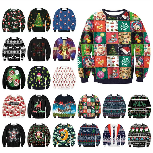 UGLY CHRISTMAS SWEATER Vacation Santa Elf Funny Womens Men Sweaters Tops Autumn Winter Clothing Beyond Trends Hub