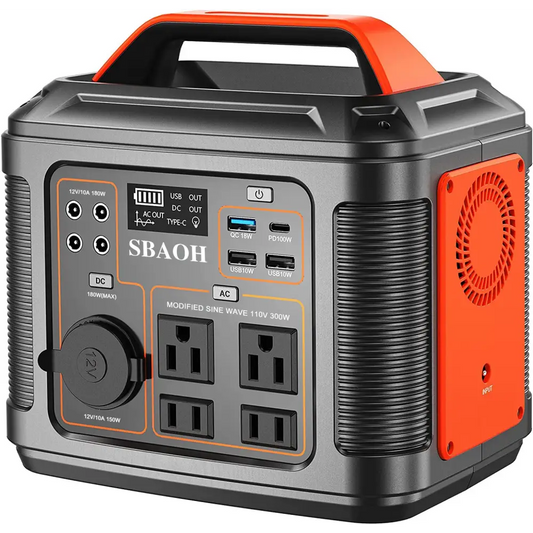 US Plug Portable Power Station P302,300W 296Wh Backup Lithium Battery,Solar Generator For Home And Outdoor Emergency