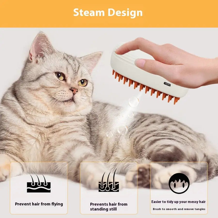 USB Rechargeable Pets Steam Brush Spray Massage Comb Pet Grooming Tools Cat Steam Comb Pet Products Beyond Trends Hub