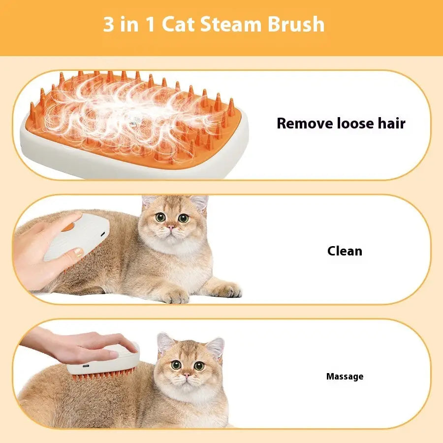 USB Rechargeable Pets Steam Brush Spray Massage Comb Pet Grooming Tools Cat Steam Comb Pet Products Beyond Trends Hub