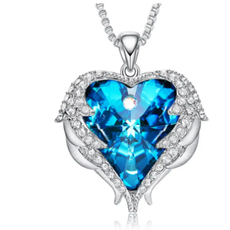 Valentines Day Gift Women Rose Jewelry Box Dried Flower Real Flowers Eternal Roses In Box - Blue necklace. / Blue