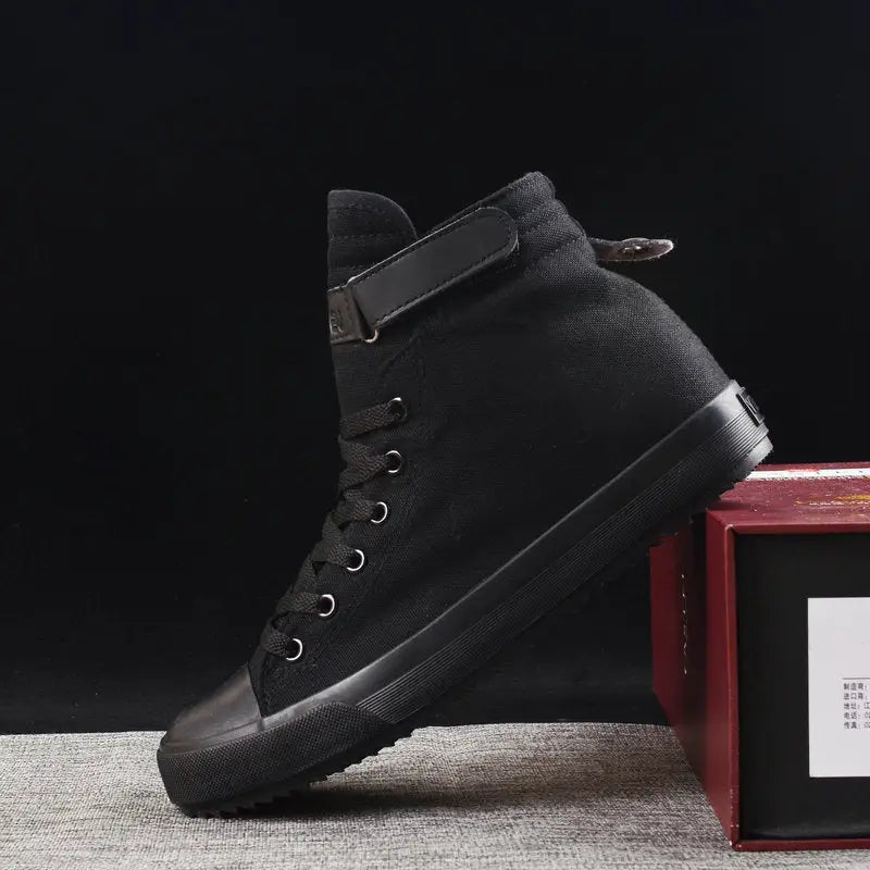 Velcro student canvas shoes - All black / Male 39