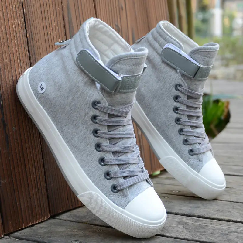 Velcro student canvas shoes - Grey / 35