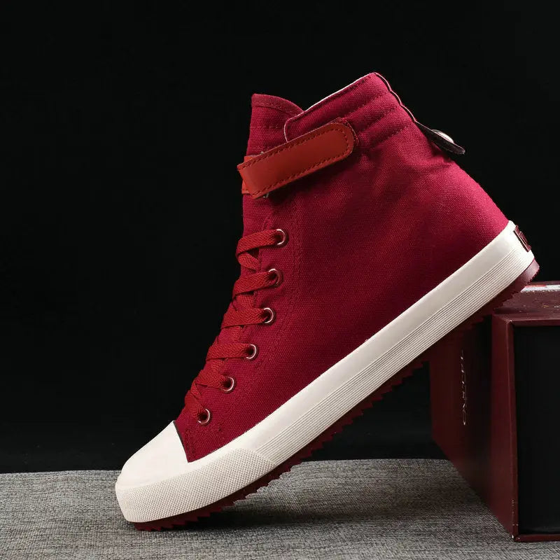 Velcro student canvas shoes - gules / 41