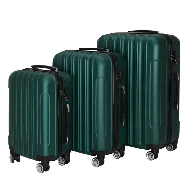 Vertical Pattern Three In One Handle Universal Wheel 20in 24in 28in ABS Aluminum Alloy Pull Rod Box - Dark Green - 5