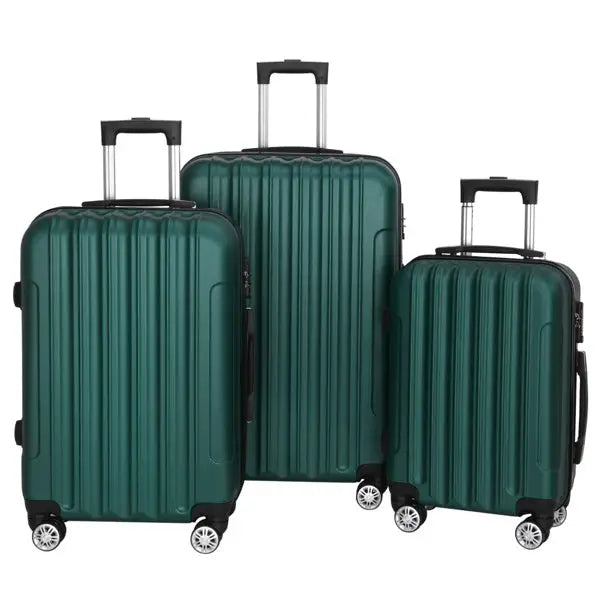 Vertical Pattern Three In One Handle Universal Wheel 20in 24in 28in ABS Aluminum Alloy Pull Rod Box - Dark Green - 5