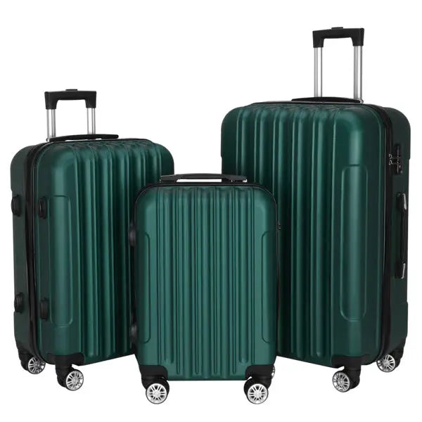Vertical Pattern Three In One Handle Universal Wheel 20in 24in 28in ABS Aluminum Alloy Pull Rod Box - Dark Green - 5
