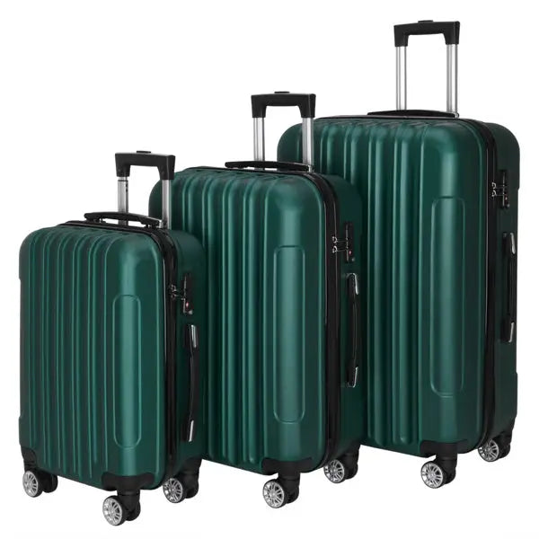 Vertical Pattern Three In One Handle Universal Wheel 20in 24in 28in ABS Aluminum Alloy Pull Rod Box - Dark Green - 5